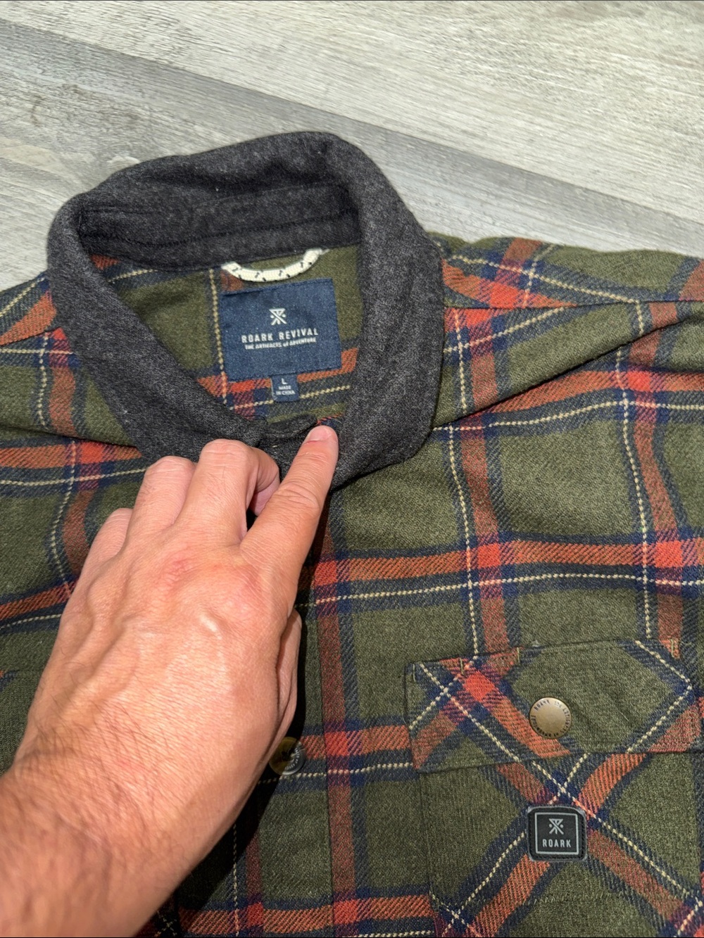 ROARK wool button long Sleeve shirt - Picture 4 of 5